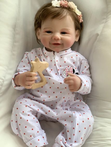 Колекційна Силіконова Лялька Реборн Немовля Анатомічна Новонароджена Дівчинка Брюнетка Марі (Вінилова Лялька) 45 см | Зображення 1