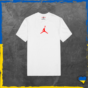 Футболка унісекс Nike+Jordan найк футболка з бавовни базова Білий, XS/S