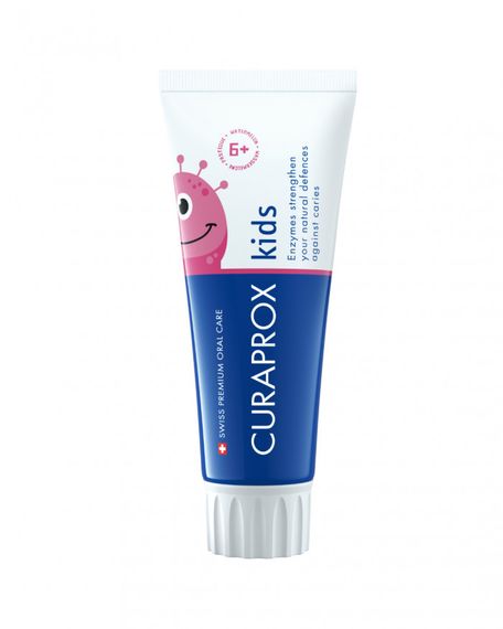 Дитяча зубна паста Curaprox TPkids1450W (60 ml) зі смаком кавуна. З фтором 1450ppm. Для дітей віком від 6-ти років.
