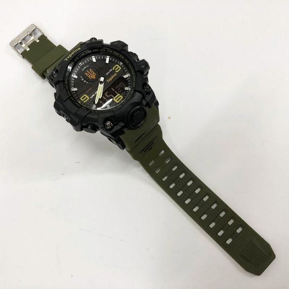 Часы наручные мужские SKMEI 6851/1586AG, Военные мужские наручные часы зеленые, Часы спортивные | Зображення 6