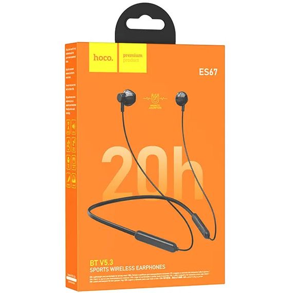 Bluetooth Навушники Hoco ES67 Perception neckband Black | Зображення 4