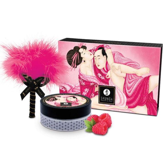 Смачна пудра для оральних пестощів Shunga Body Powder Raspberry feeling, 75 г, аромат малини Sex Aura