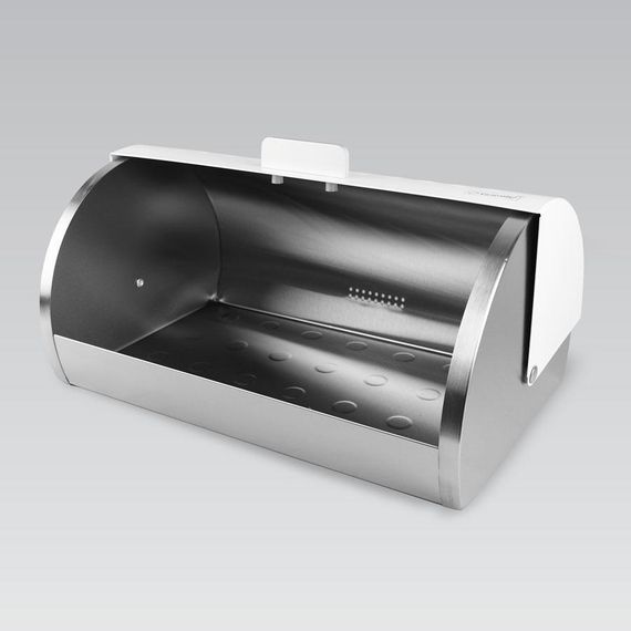Хлібниця металева Maestro MR-1676-white біла з кришкою | Зображення 2