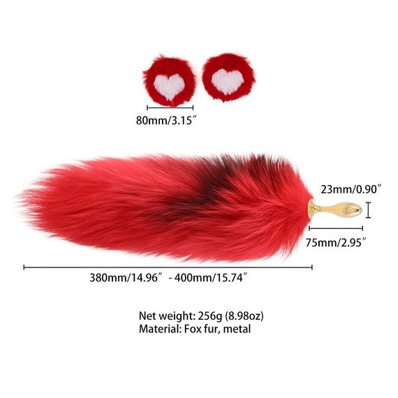 Анальная пробка с хвостом лисицы LOCKINK SEVANDA Red Vixen Set with Pear-shape Plug | Зображення 6