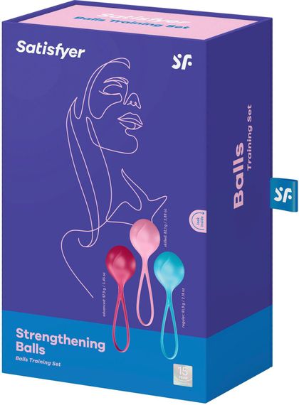Вагінальні кульки Satisfyer Strengthening Balls (3шт), діаметр 3,8 см, маса 62-82-98г, монолітні | Зображення 3
