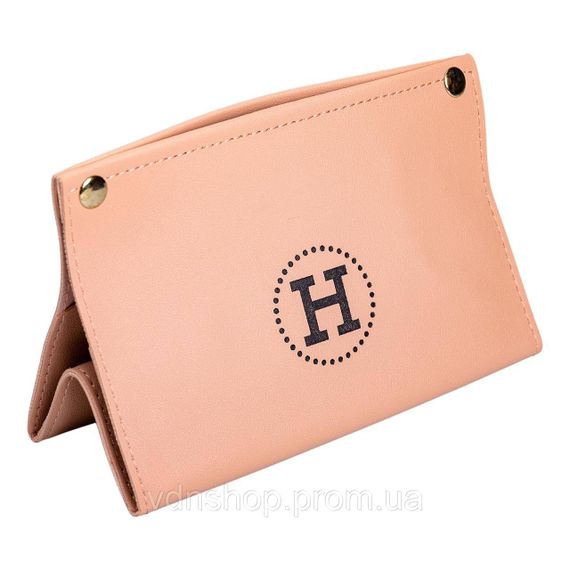 Серветниця з еко шкіри 20×7.5×11.5 см для серветок на кнопках Рожевий HP-3-213P | Зображення 1