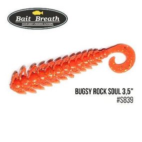 Силиконовая приманка, Съедобный силикон Bait Breath BUGSY 3,5" Rock Soul (10 шт.) (S839 orenge／gold)