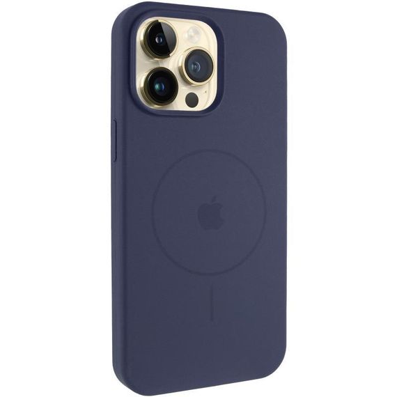 Чохол Silicone Case Full Protective (AA) V2 with MagSafe для Apple iPhone 14 Pro (6.1") Бежевий / Desert Gold Темно-синій / Midnight blue