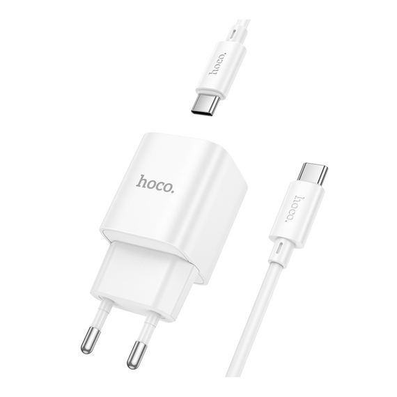 Мережевий зарядний пристрій Hoco C146A 1 USB-C PD/QC 20W+Type-C to Type-C | Зображення 3