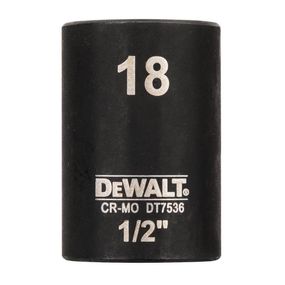 Головка торцевая ударная короткая 18мм IMPACT DeWALT DT7536