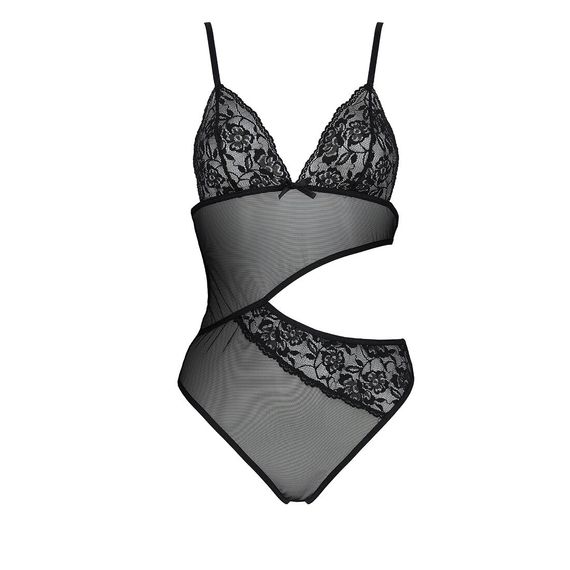 Боді з ажурним ліфом Passion CHRISTA BODY L/XL, black | Зображення 2