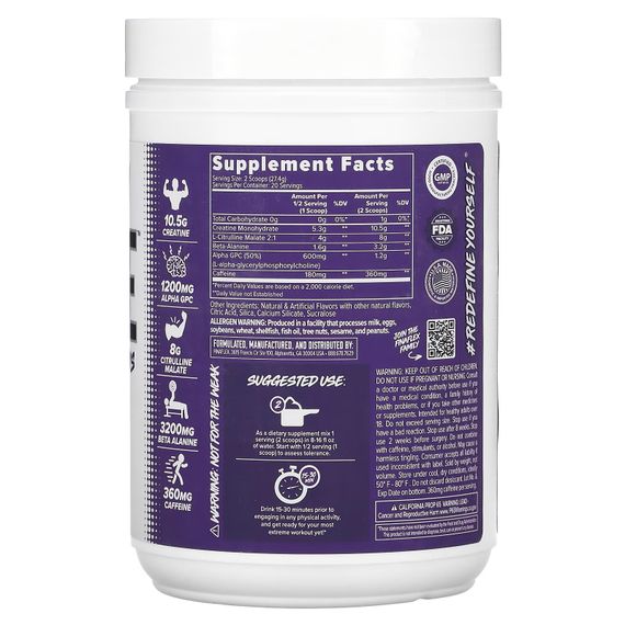 Передтренувальний комплекс Finaflex Engage Pre Workout For Freaks 548 g (Sour Watermelon) | Зображення 1