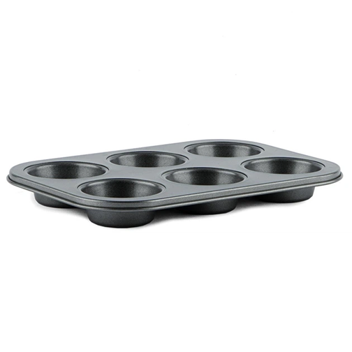 Форма для выпечки мафинов GUSTO GT-3126 на 6 ячеек 26 x 17 x 2.8 см антипригарная форма для кексов Черный | Зображення 2