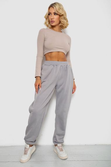 Спортивные штаны женские на флисе, цвет серый, 238R58671 | Зображення 1