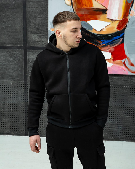 Зип-кофта зимняя чёрный S M | Зображення 1