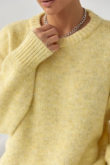 В'язаний светр вільного крою - жовтий цвет, ONE SIZE (є розміри) | Зображення 3