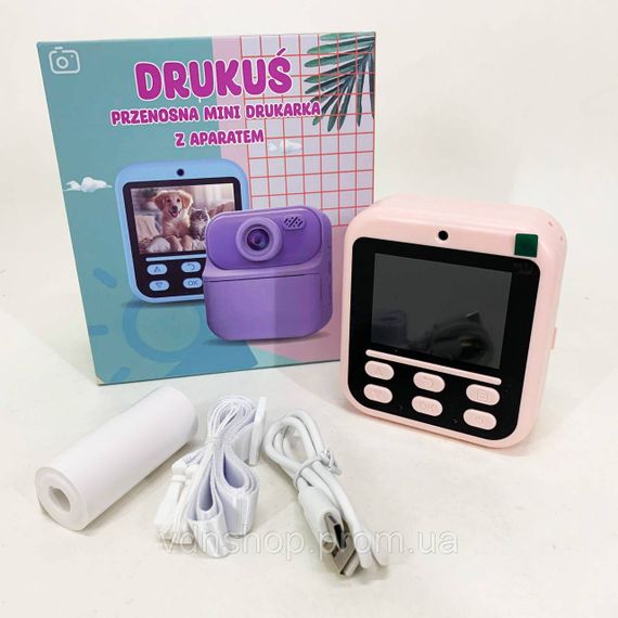 Детский фотоаппарат в виде игрушки, Фотокамера для детей с моментальной печатью, Маленький фотоаппарат AI-58 | Зображення 4