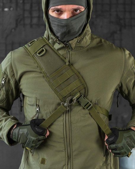 Сумка рюкзак тактичний на одне плече 18 л водонепроникний армійський рюкзак для зброї через плече оливковий
