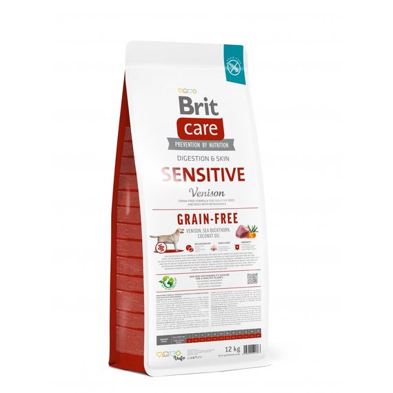 Корм сухий Brit Care Dog Grain-free Sensitive для собак з чутливим травленням беззерновий з олениною 12 кг | Зображення 2