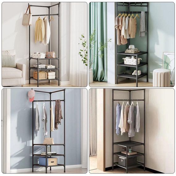 Угловая вешалка в прихожую с подставкой для обуви Corner coat rack | Зображення 2