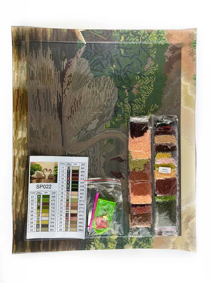 Алмазна мозаїка Пара лебедів 40х50 см ColorArt  SP022 | Зображення 2