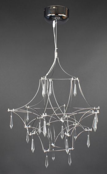 Люстра світлодіодна підвісна LED світильник для квартири на стелю лед 27873 Хром 65-180х60х60 см.