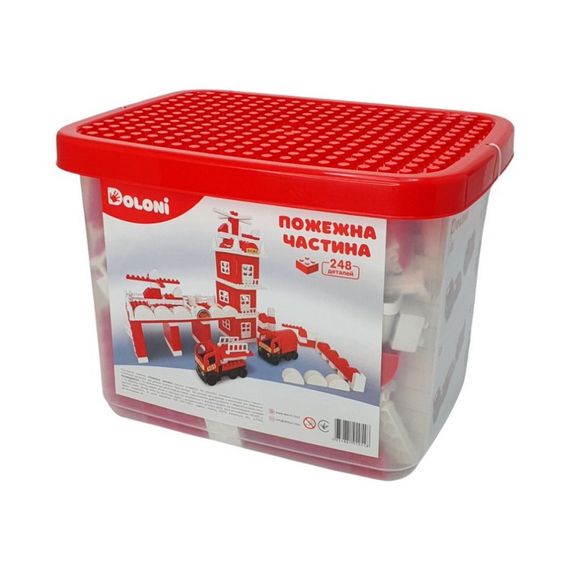 Конструктор "Пожарная часть" 013888/01 в пластиковом боксе, 248 деталей | Зображення 1