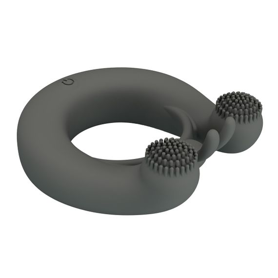 Віброкільце зі стимулюючими виступами Pretty Love Dahlia та вушками, сіре | Зображення 7