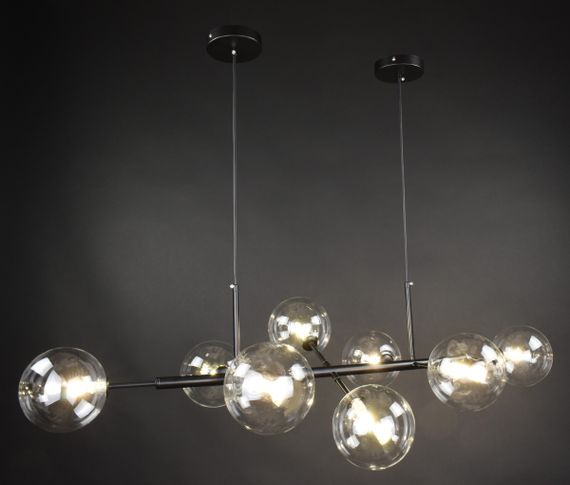 Люстра підвісна на 8 лампочок 27265 Чорний 30-150х52х118 см. | Зображення 1