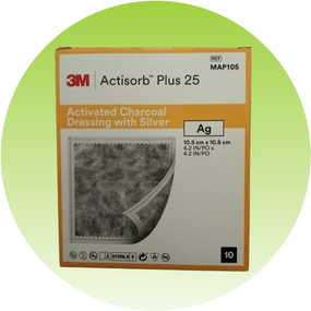 Актісорб Плюс Actisorb Plus 25, пов'язка, 10,5 x 10,5 см, 1 шт
