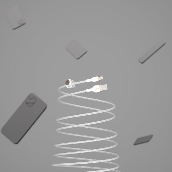 Дата кабель USB 2.0 AM to Lightning 1.0m white Belkin (CAA010BT1MWH) | Зображення 7