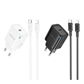Мережевий зарядний пристрій Borofone BA84A 1 USB-C PD/QC 30 W + Type-C to Lightning