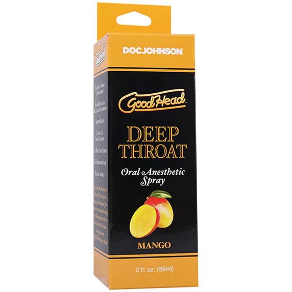 Спрей для мінету Doc Johnson GoodHead DeepThroat Spray - Mango 59 мл для глибокого мінету | Зображення 2