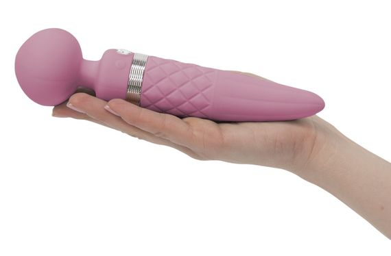 Вібромасажер 2в1 PILLOW TALK - Sultry Pink, класичний масажер і вібратор з ротацією, підігрів | Зображення 7