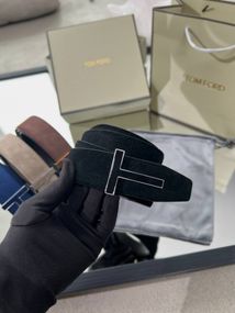 Ремінь Tom Ford T Icon замшевий чорного кольору r154