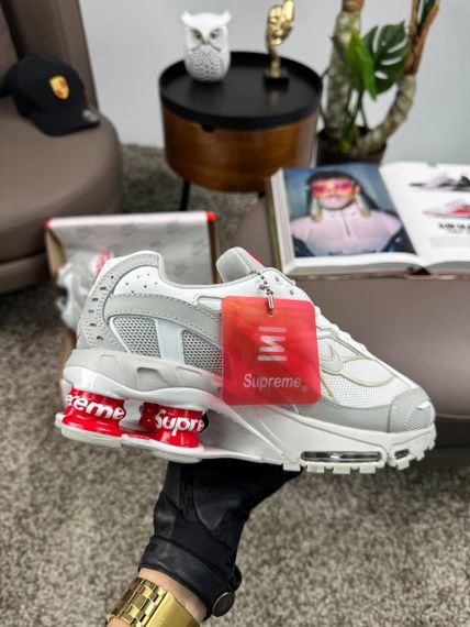 Кросівки Supreme Shox Ride 2 SP Grey White Red (топ якість) 45 28 | Зображення 3
