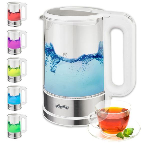 Електрочайник Mesko MS 1301 white 1850-2200Вт/ 1.7л/ скло/ встановлення температури | Зображення 4
