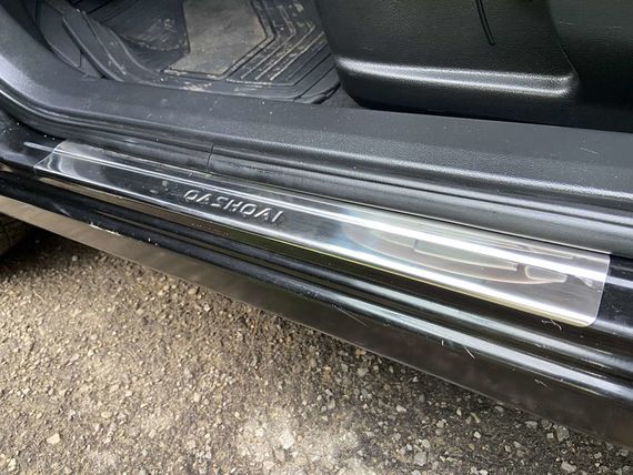 Накладки на пороги (Omsa, 4 шт, нерж.) для Nissan Qashqai 2007-2010 рр | Зображення 4