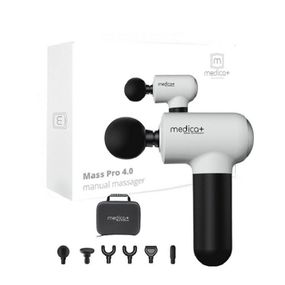 Перкуссионный ручной массажер для тела и мышц Medica+ MassHand Pro 4.0 white гарантия 1 год