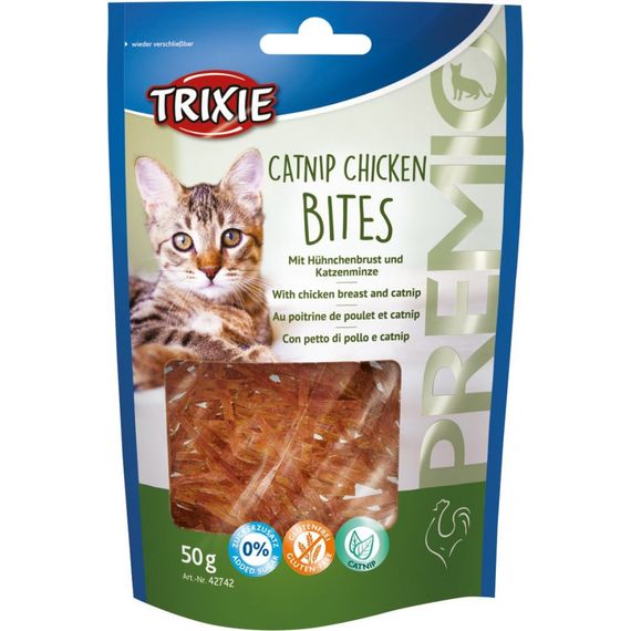 Ласощі Trixie Premio Catnip Chicken Bites для котів шматочки з курячою грудкою і котячою м_ятою 50 г