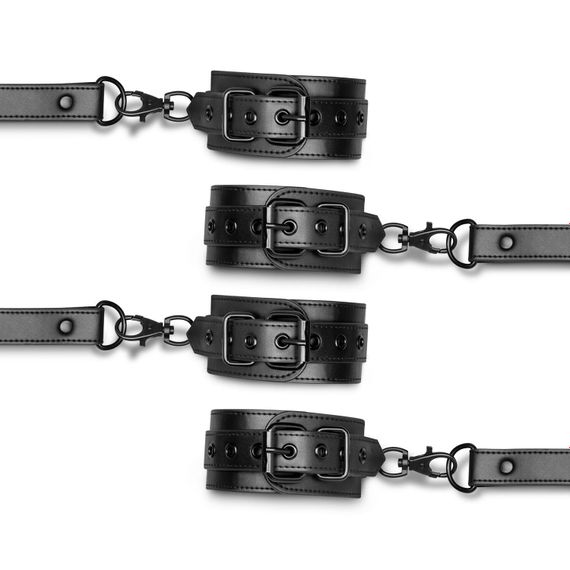 Фиксатор для рук и ног Bedroom Fantasies Hogtie & Cuffs Set 4-Way Restrant Set Черный One Size | Зображення 5