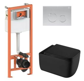 Набір Nest 4 в 1 Qtap підвісний унітаз Gemini Ultra Quiet 530х365х373 + комплект інсталяції QT2533076EUQMB46170