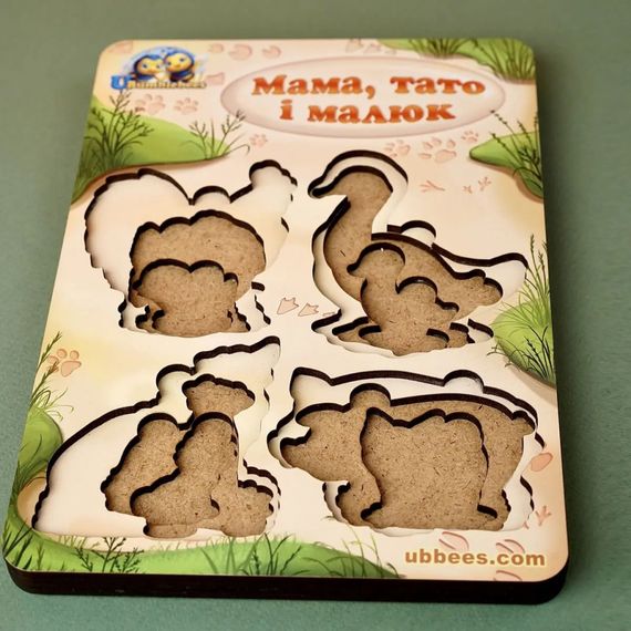 Деревянный пазл-вкладыш "Семья-домашние животные-2" Ubumblebees (ПСФ003) PSF003 больше-меньше | Зображення 4