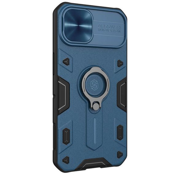 TPU+PC чехол Nillkin CamShield Armor no logo (шторка на камеру) для Apple iPhone 13 Pro Max (6.7") Синий | Зображення 3