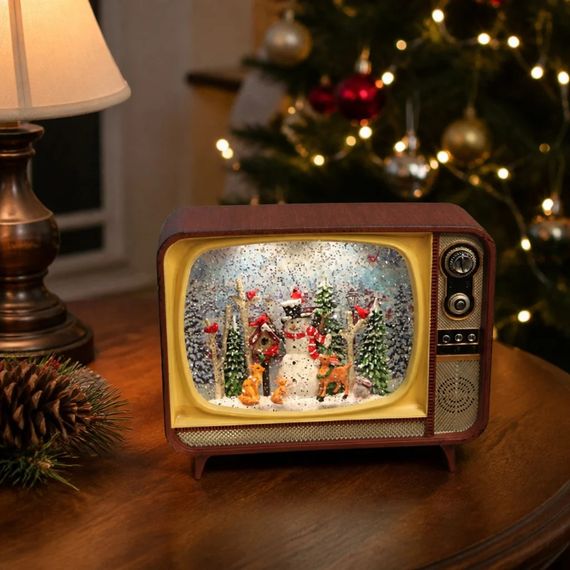 Ретро-телевизор XMAS WDL-24034B с музыкой и снежным вихрем | Зображення 5