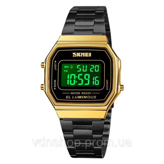 Простий електронний наручний годинник чоловічий SKMEI 1647GDBK, Старовинні чоловічі годинники CW-49 | Зображення 1