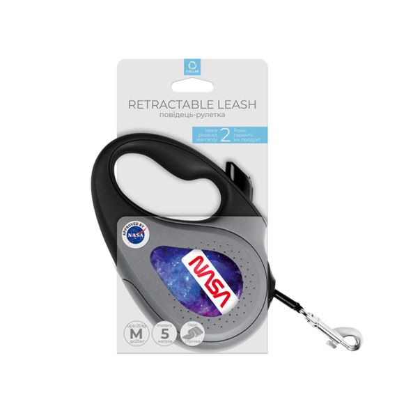 Рулетка для собак Waudog R-Leash M з малюнком "Nasa21", стрічка, 5 м | Зображення 1
