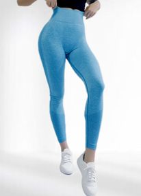 Лосіни пуш ап для фітнесу з високою талією LILAFIT Бірюзовий L (LFL000037)