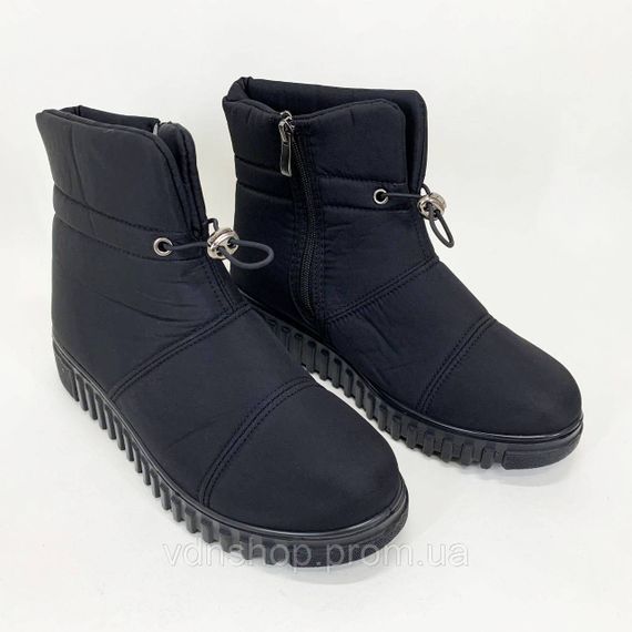 Женские дутики из текстиля 40р, Галоши утепленные черного цвета, Дутики женские болоновые RK-93 | Зображення 3