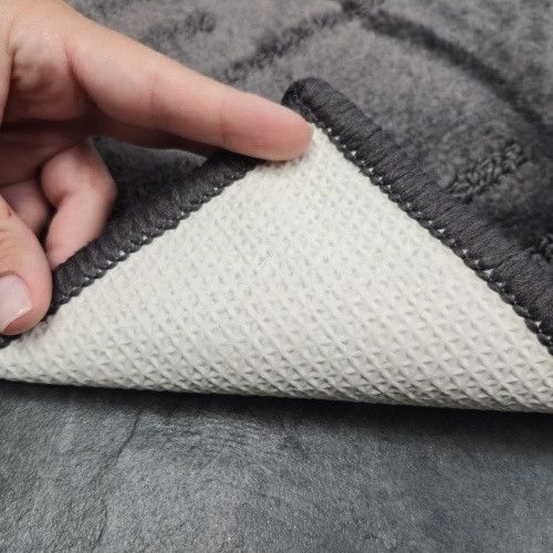 Набір килимків для ванної кімнати 2шт 50*80см+40*50см U-виріз Полоса Smile темно-сірий поліпропілен Дариана | Зображення 3